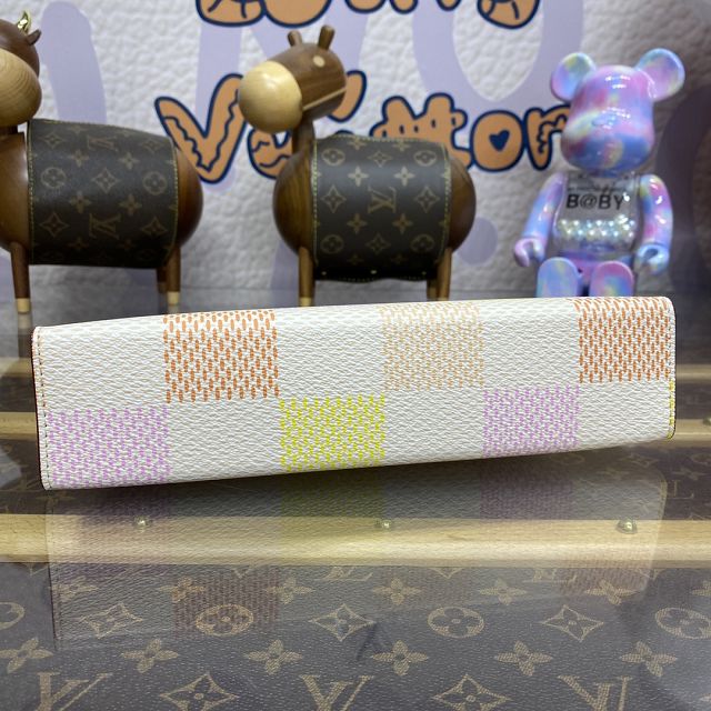 Louis vuitton original damier canvas pochette N40740 peach