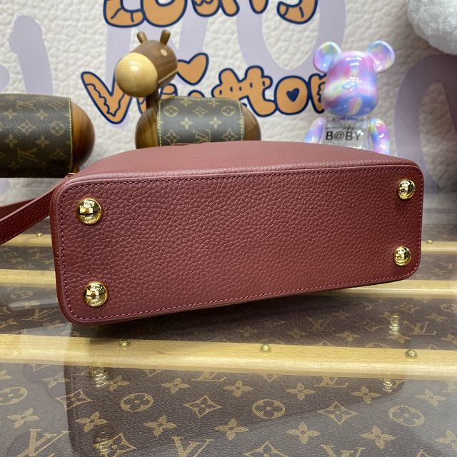 Louis vuitton original calfskin capucines BB handbag M21103 burgundy