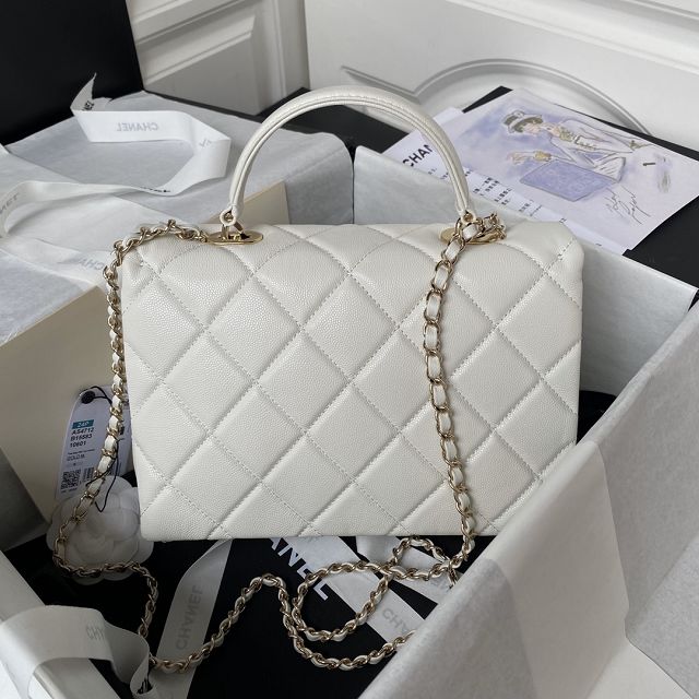 2024 CC original grained calfskin top handle bag AS4712 white