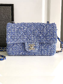 CC original tweed mini flap bag A69900 blue