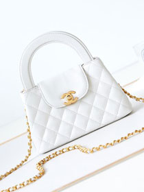 2024 CC original calfskin mini shopping bag AS4416 white