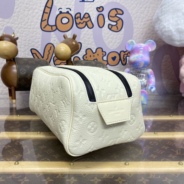 Louis vuitton original calfskin locker dopp kit M82576 white