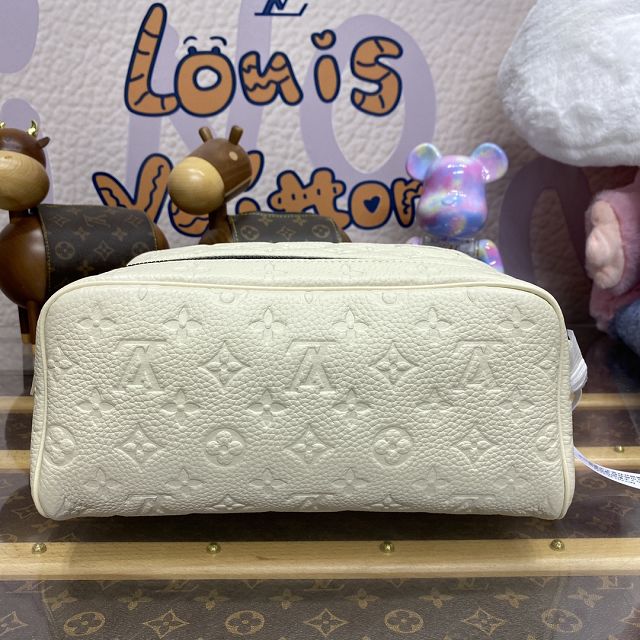 Louis vuitton original calfskin locker dopp kit M82576 white