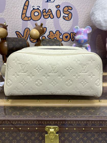 Louis vuitton original calfskin locker dopp kit M82576 white