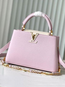 Louis vuitton original calfskin capucines BB handbag M20815 light pink