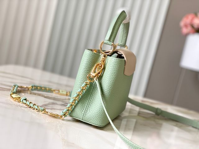 Louis vuitton original calfskin capucines mini handbag M23944 light green