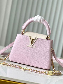 Louis vuitton original calfskin capucines mini handbag M23944 light pink