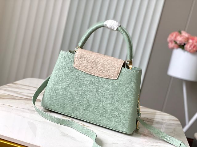 Louis vuitton original calfskin capucines mm handbag M59516 light green