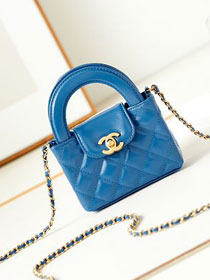 CC original aged calfskin clutch with chain AP3435 blue