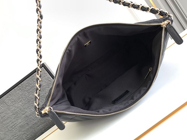 2024 CC original grained calfskin large hobo bag AS4246 black