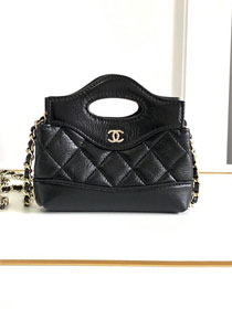 CC original shiny lambskin clutch with chain AP3875 black