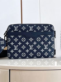 Louis vuitton original calfskin trio messenger bag M24753 blue