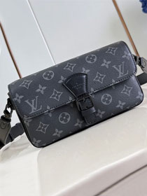 Louis vuitton original monogram eclipse montsouris wearable wallet M83567