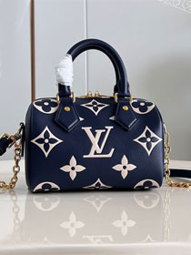 Louis vuitton original calfskin speedy 20 M47048 navy blue