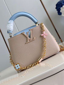 Louis vuitton original calfskin capucines mini handbag M23944 beige