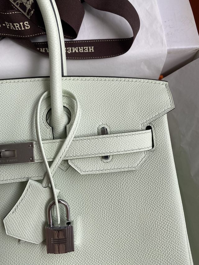 Hermes original epsom leather birkin 25 bag H25-3 vert fizz