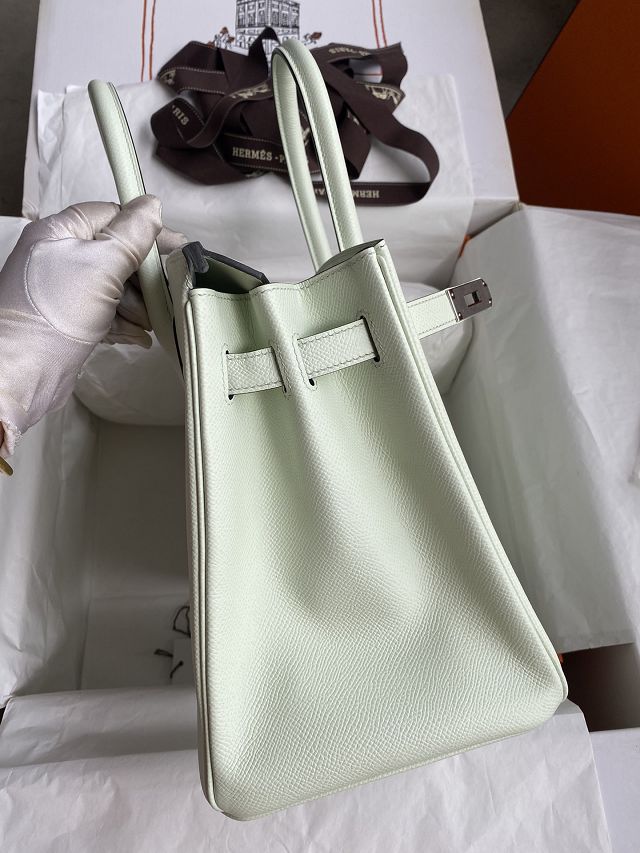 Hermes original epsom leather birkin 25 bag H25-3 vert fizz