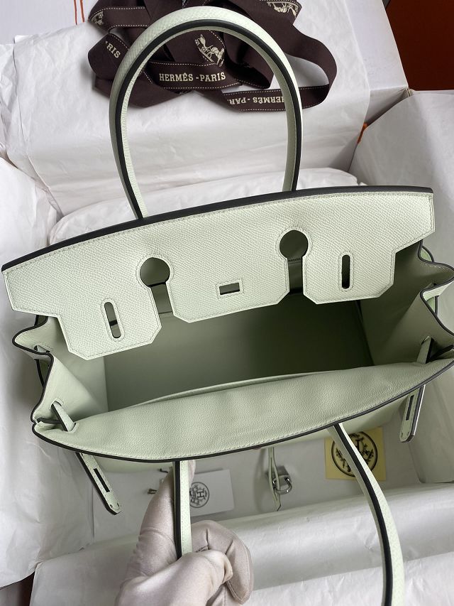 Hermes original epsom leather birkin 25 bag H25-3 vert fizz
