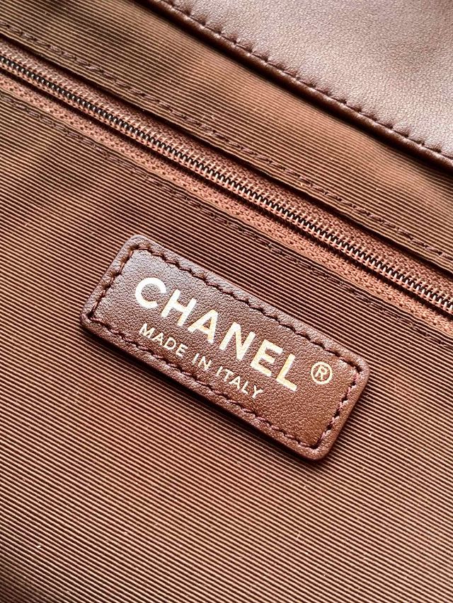 CC original suede calfskin tote bag A99218 dark coffee