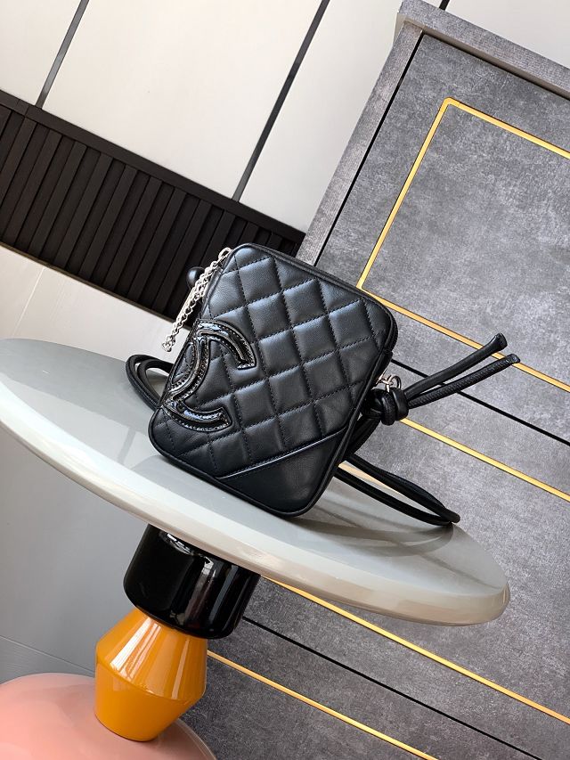 CC original lambskin mini camera bag AS6325 allblack