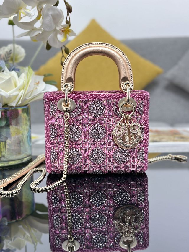 Dior original lambskin mini lady bag M0505 