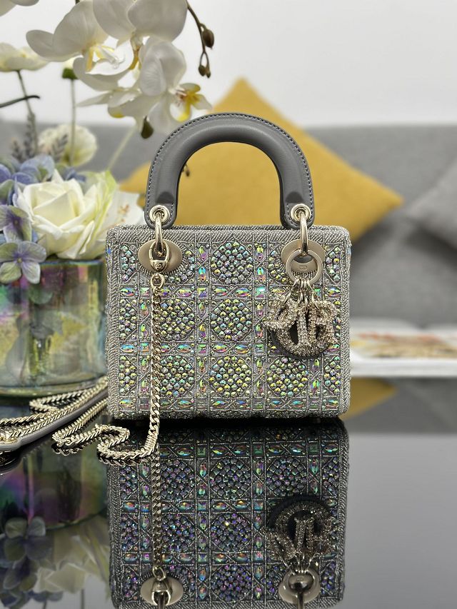 Dior original lambskin mini lady bag M0505 