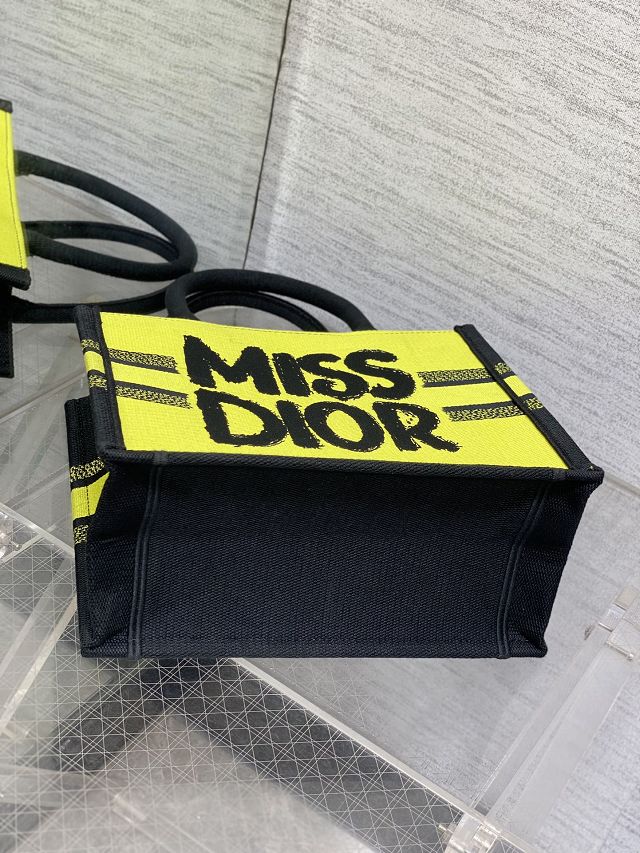 Dior original cotton small book tote bag M1265 green