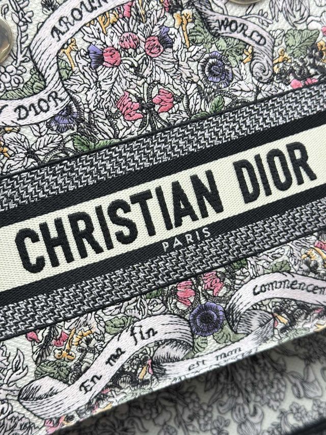 Dior original cotton medium lady bag M0565 black