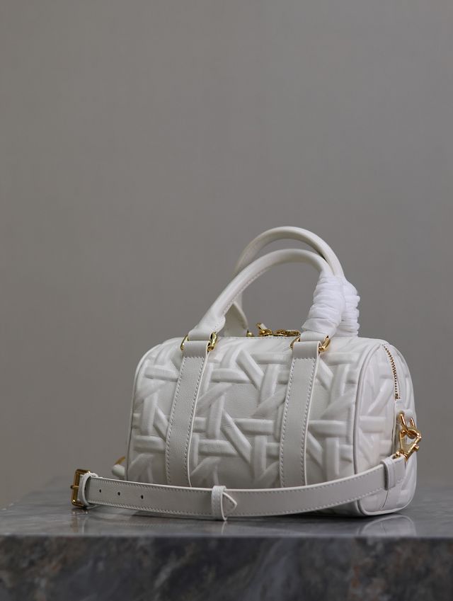 Dior original calfskin groove 20 bag M1364-2 white