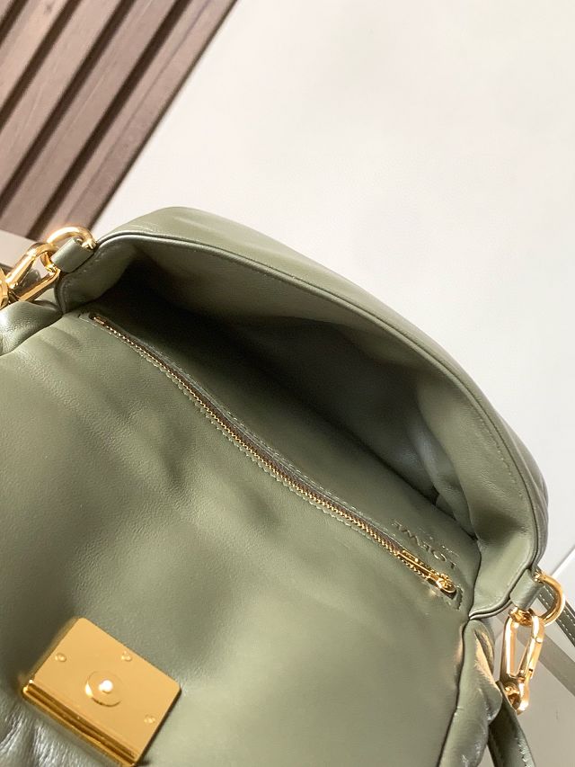 Loewe original lambskin mini goya puffer bag A896W56 khaki green
