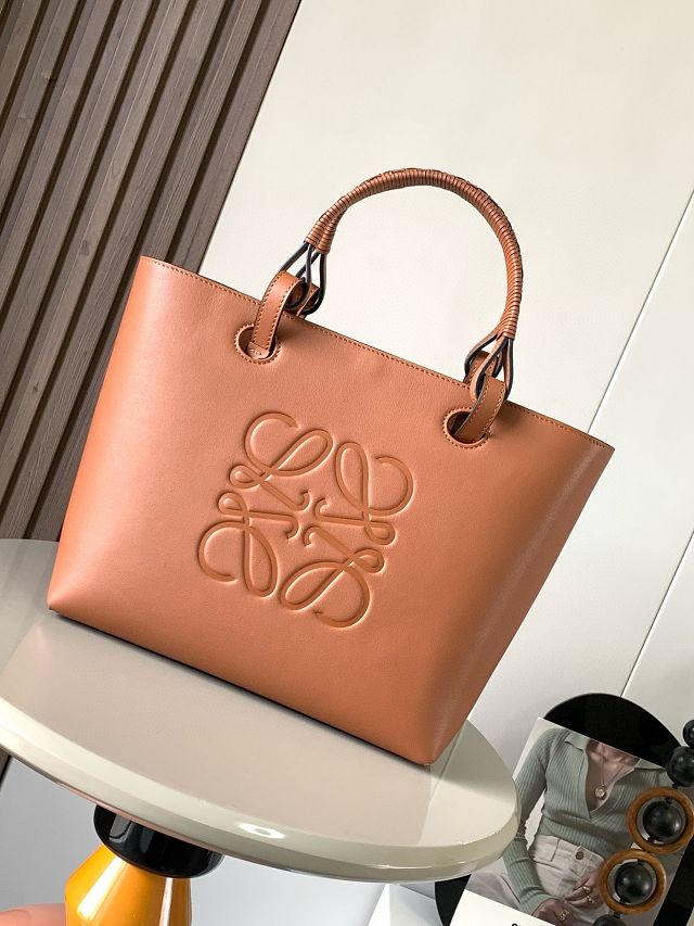 Loewe original calfskin  medium anagram tote bag A223T41 brown