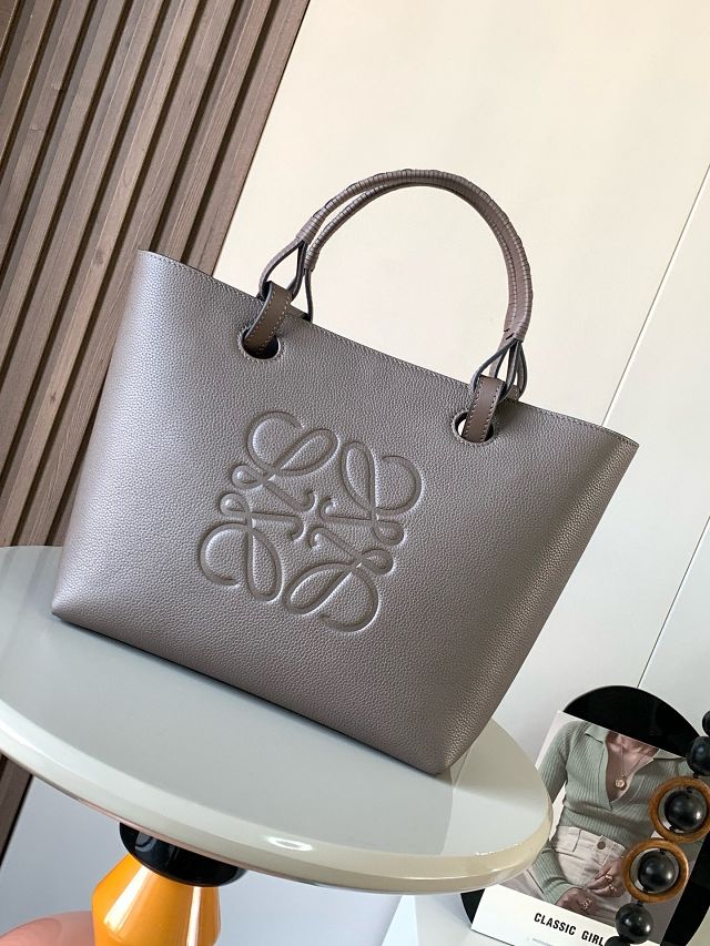 Loewe original calfskin medium anagram tote bag A223T41 grey