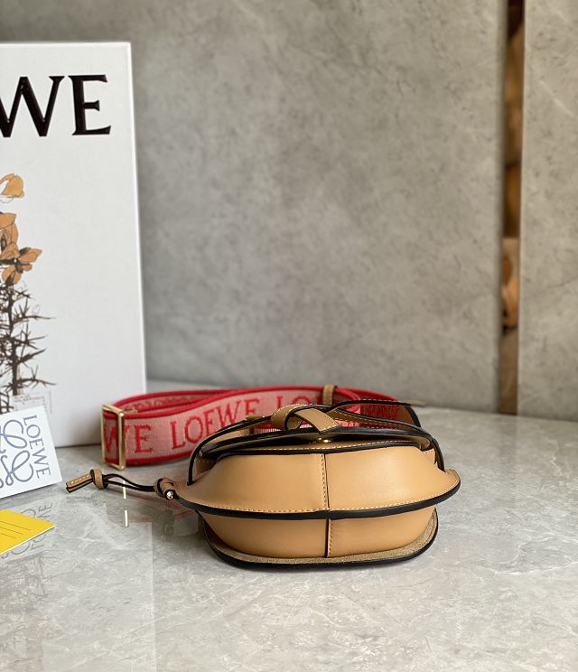 Loewe original calfskin mini gate dual bag A650N46 caramel