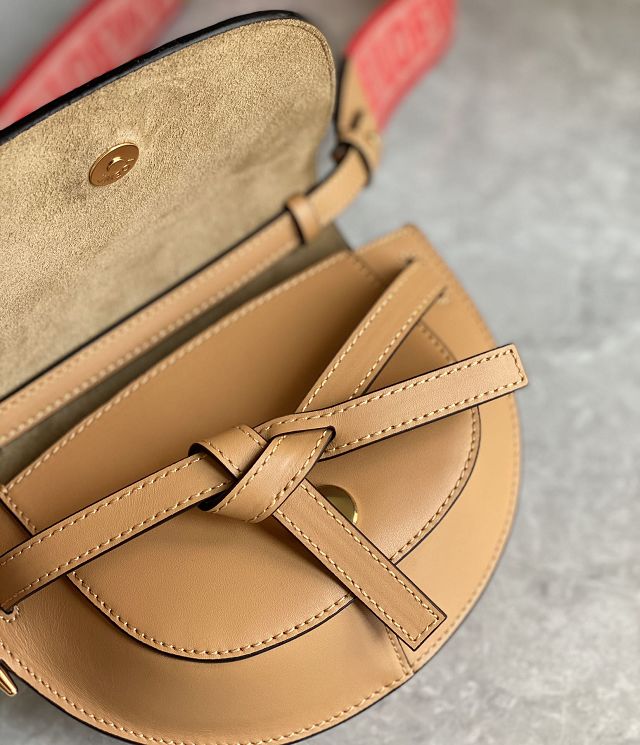 Loewe original calfskin mini gate dual bag A650N46 caramel