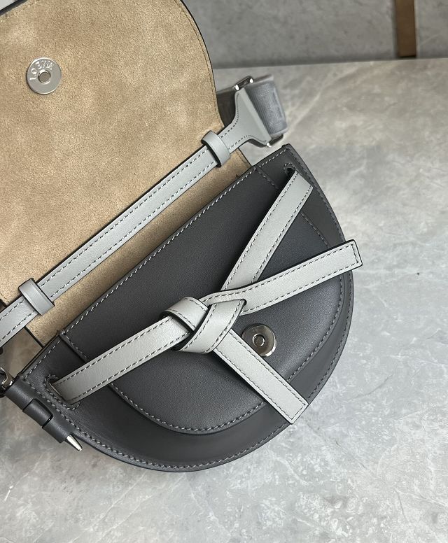 Loewe original calfskin mini gate dual bag A650N46 grey