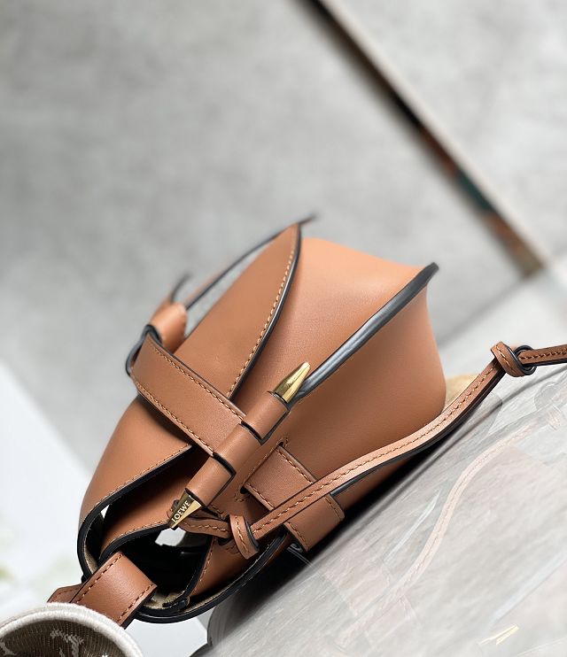 Loewe original calfskin small gate dual bag A650T20 brown