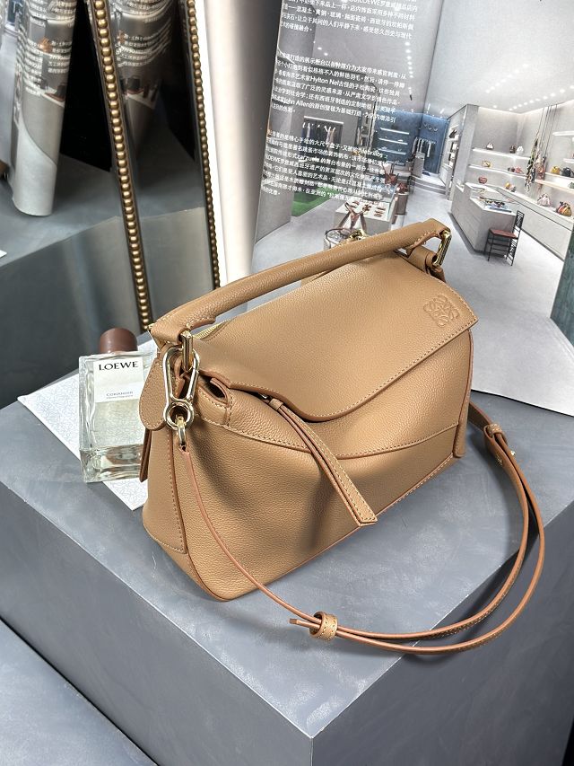 Loewe original grained calfskin small puzzle bag A510P60 caramel