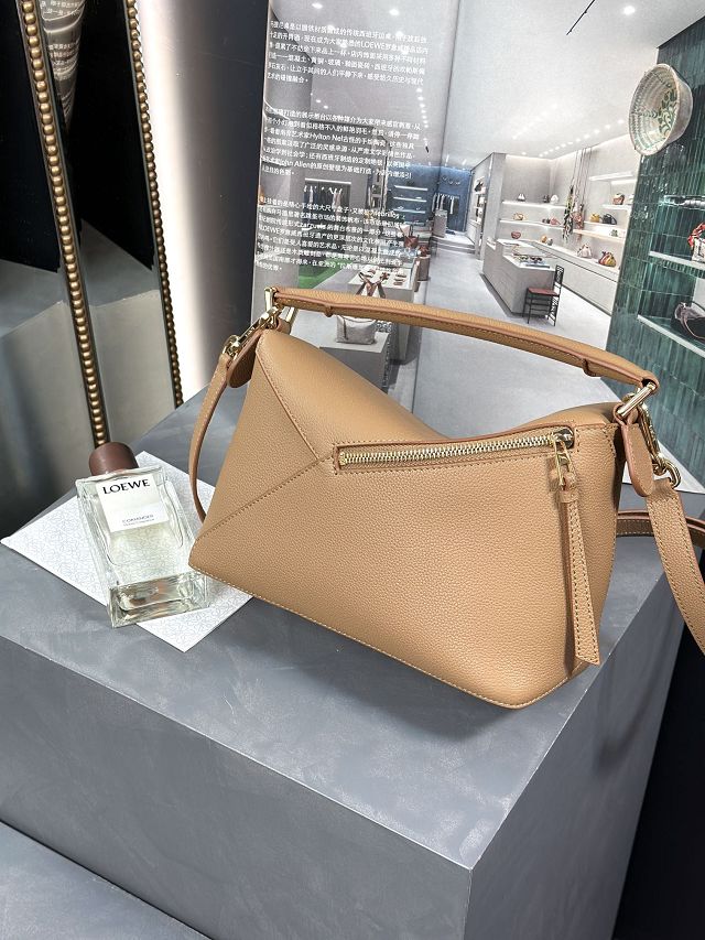 Loewe original grained calfskin small puzzle bag A510P60 caramel
