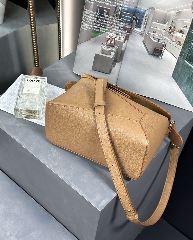 Loewe original grained calfskin small puzzle bag A510P60 caramel
