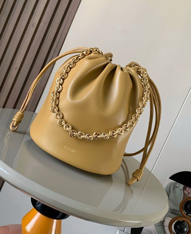 Loewe original lambskin flamenco purse bucket A411FPB sahara