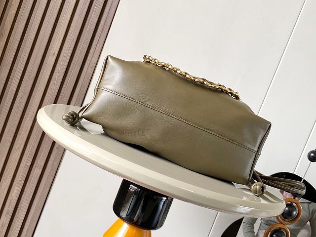 Loewe original lambskin medium flamenco purse A411FCR khaki green