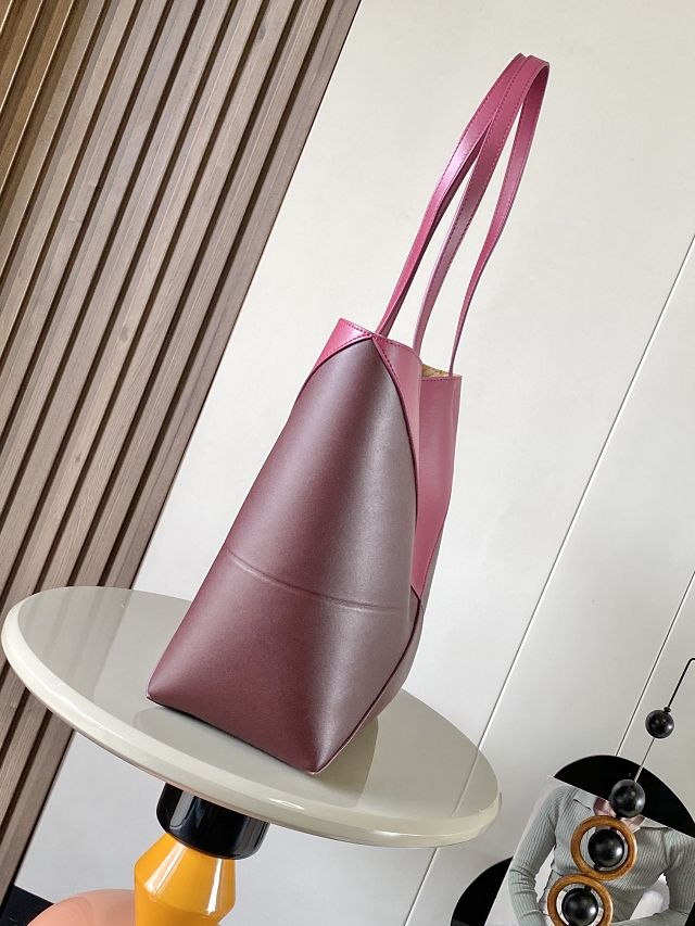 Loewe original calfskin medium puzzle fold tote A657G50 burgundy&peach