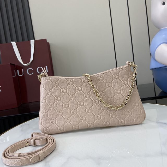 GG original calfskin emblem medium shoulder bag 815277 light pink