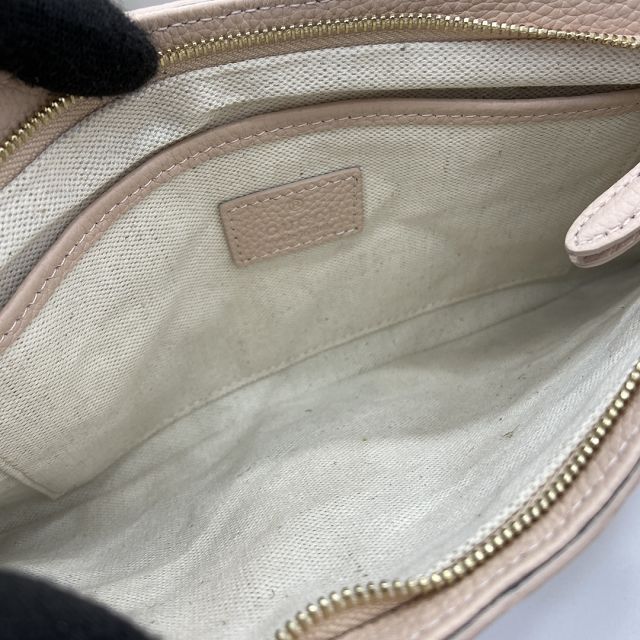 GG original calfskin emblem medium shoulder bag 815277 light pink