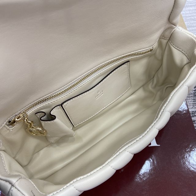 GG original lambskin milano small top handle bag 806016 white