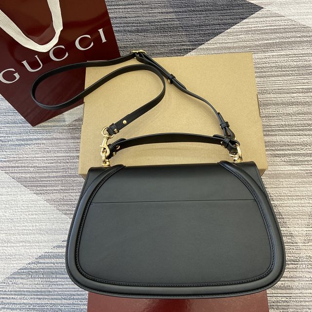 GG original calfskin blondie large top handle bag 815716 black