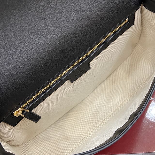 GG original calfskin blondie large top handle bag 815716 black