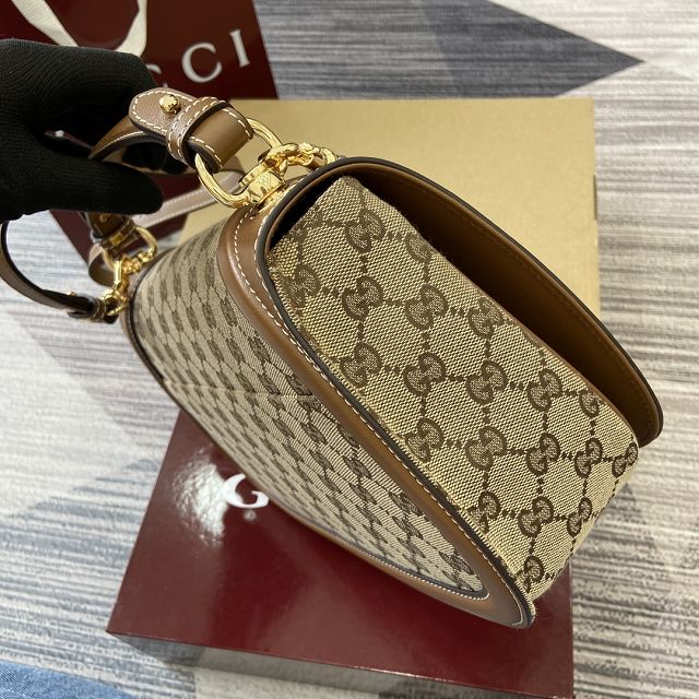 GG original canvas blondie large top handle bag 815719 brown