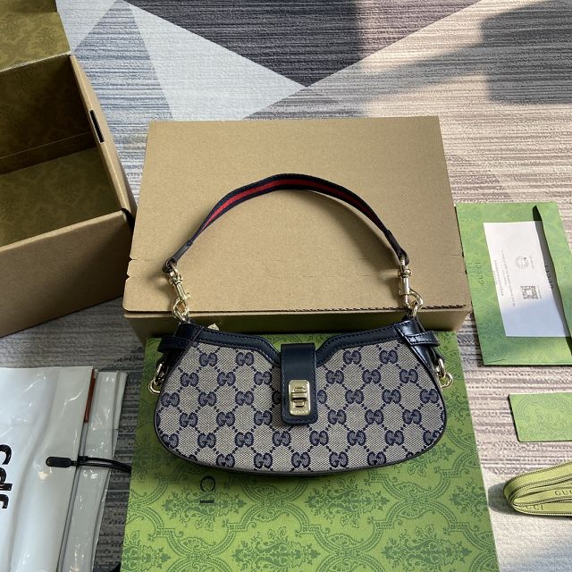 GG original canvas moon side shoulder bag 786015 blue