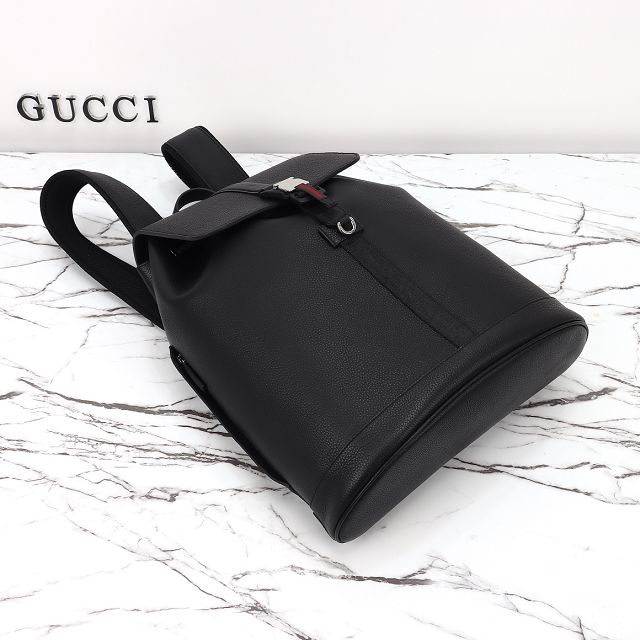GG original calfskin medium backpack with web 816750 black